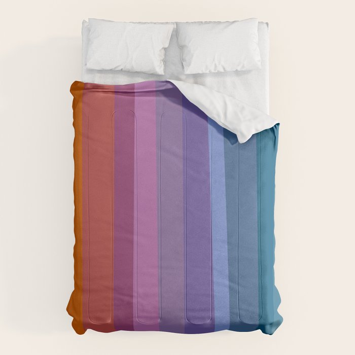 Modern Bright Rainbow Abstract Stripes Comforter Gallery Image 6