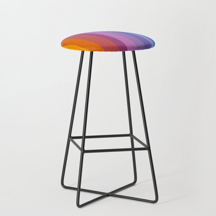 Modern Bright Rainbow Abstract Stripes Stool Gallery Image 1
