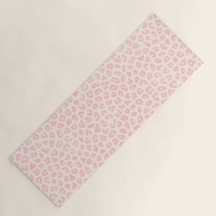 Modern ivory blush pink girly cheetah animal print pattern Yoga Mat Gallery Image 1