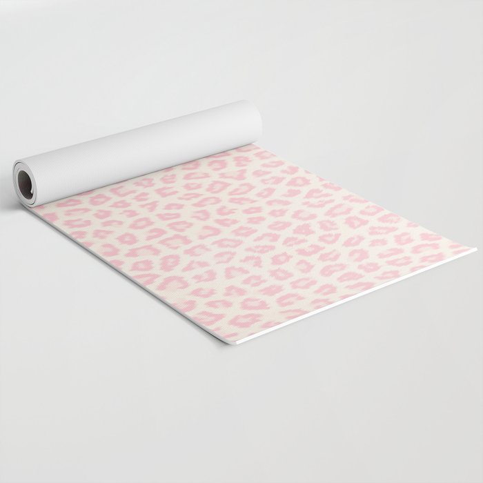 Modern ivory blush pink girly cheetah animal print pattern Yoga Mat Gallery Image 2