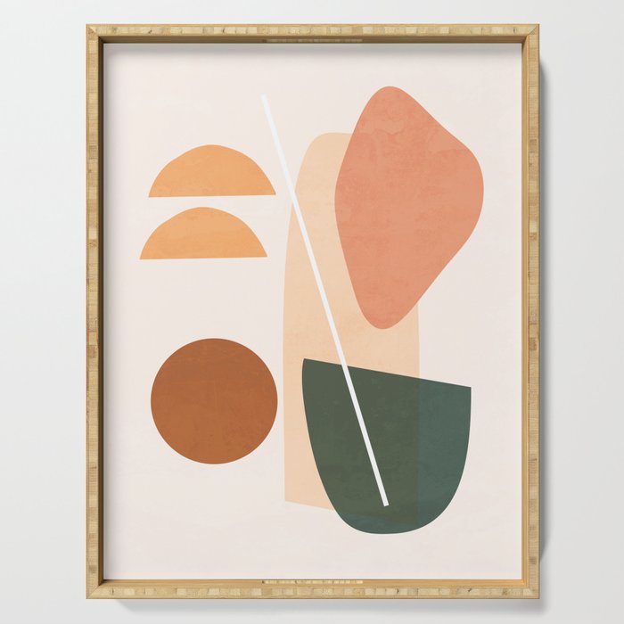 Minimal Abstract Shapes 14 Serving Tray Gallery Image 1