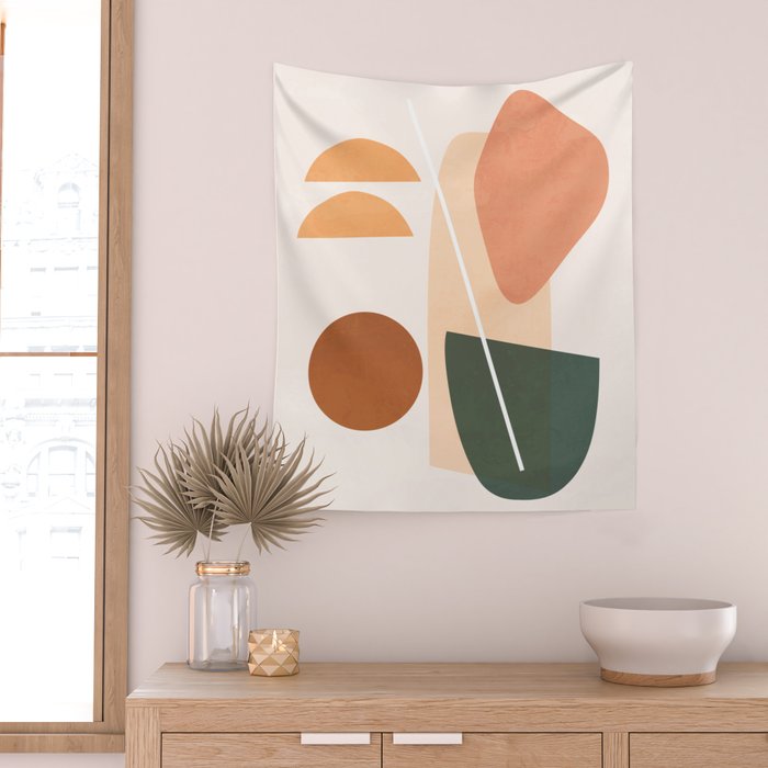 Minimal Abstract Shapes 14 Wall Tapestry Gallery Image 2