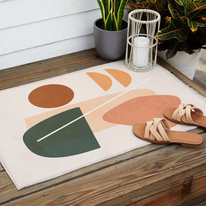 Minimal Abstract Shapes 14 Outdoor Rug Gallery Image 2