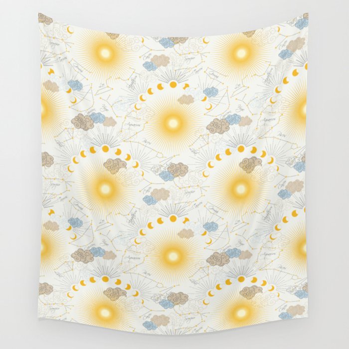 Feel the Cosmic Zodiac signs Wall Tapestry Gallery Image 1