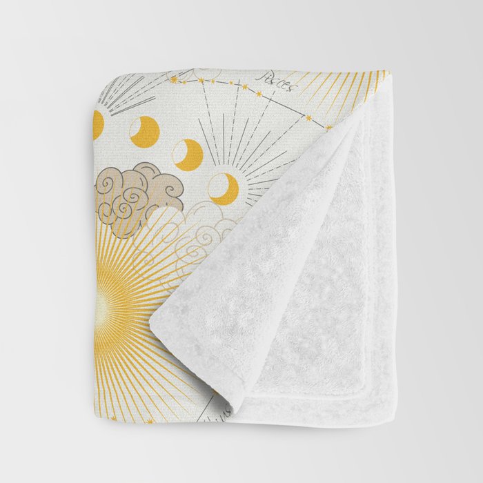 Feel the Cosmic Zodiac signs Throw Blanket Gallery Image 3
