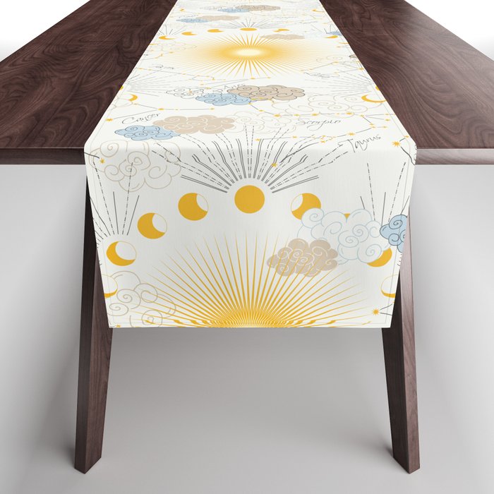 Feel the Cosmic Zodiac signs Table Runner Gallery Image 1