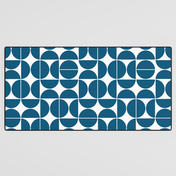 Mid Century Modern Geometric 04 Blue Desk Mat Gallery Image 3