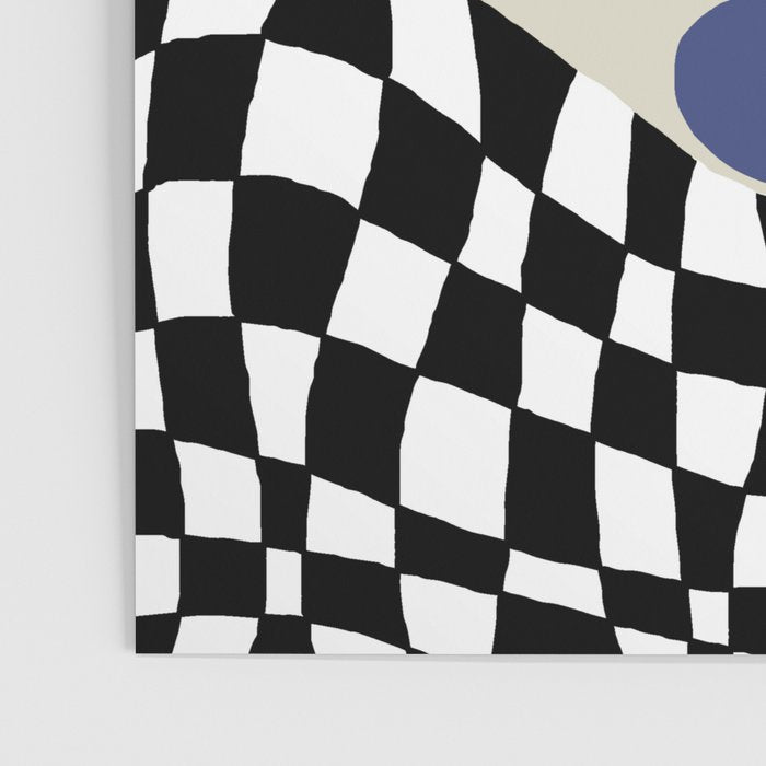 Bold retro flower with check  Poster Gallery Image 3