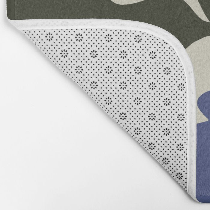 Bold retro flower with check  Bath Mat Gallery Image 2