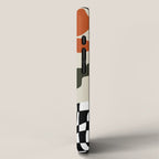 Bold retro flower with check  iPhone Case Gallery Image 2