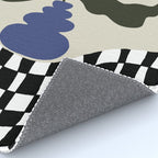 Bold retro flower with check  Rug Gallery Image 4
