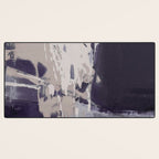Moody Lilac Abstract  Purple and Beige Modern Painting Desk Mat Gallery Image 3