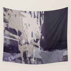 Moody Lilac Abstract  Purple and Beige Modern Painting Wall Tapestry Gallery Image 4