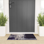 Moody Lilac Abstract  Purple and Beige Modern Painting Welcome Mat Gallery Image 3