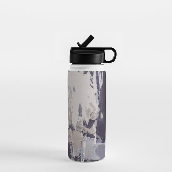 Moody Lilac Abstract  Purple and Beige Modern Painting Water Bottle