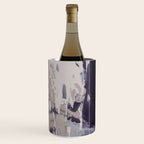 Moody Lilac Abstract  Purple and Beige Modern Painting Wine Chiller Gallery Image 1