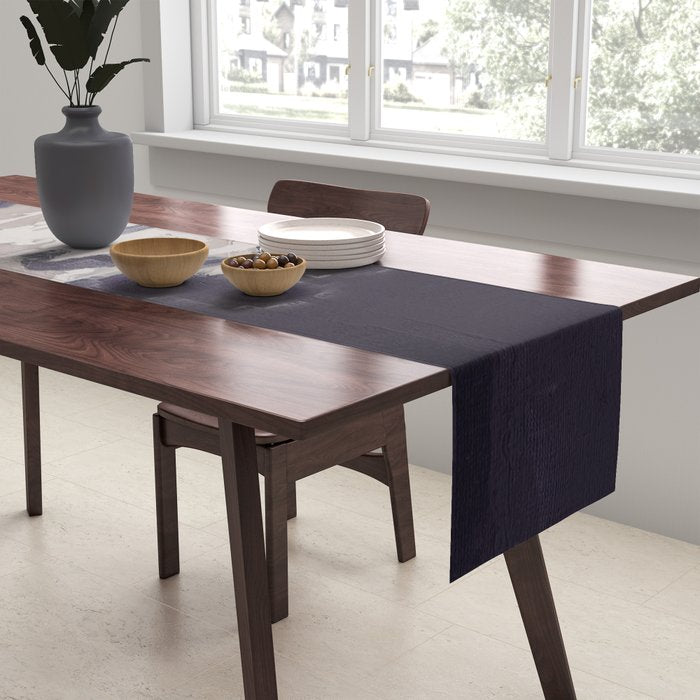 Moody Lilac Abstract  Purple and Beige Modern Painting Table Runner Gallery Image 2