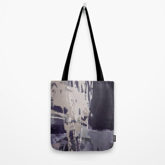 Moody Lilac Abstract  Purple and Beige Modern Painting Tote Bag Gallery Image 2