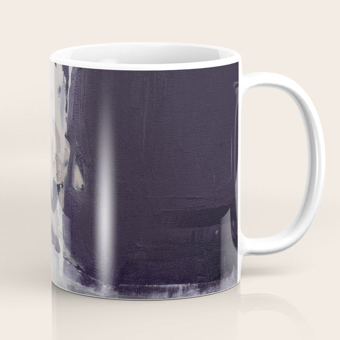Moody Lilac Abstract  Purple and Beige Modern Painting Coffee Mug Gallery Image 1