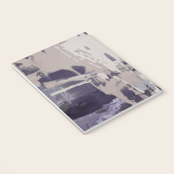 Moody Lilac Abstract  Purple and Beige Modern Painting Notebook Gallery Image 3