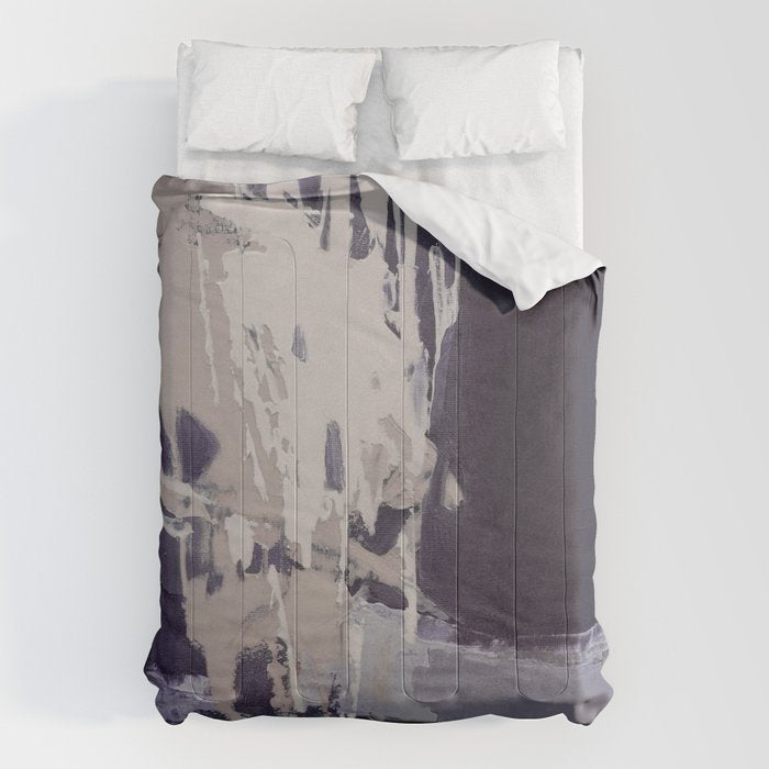 Moody Lilac Abstract  Purple and Beige Modern Painting Comforter Gallery Image 6