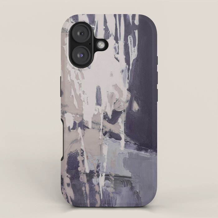 Moody Lilac Abstract  Purple and Beige Modern Painting iPhone Case Gallery Image 1