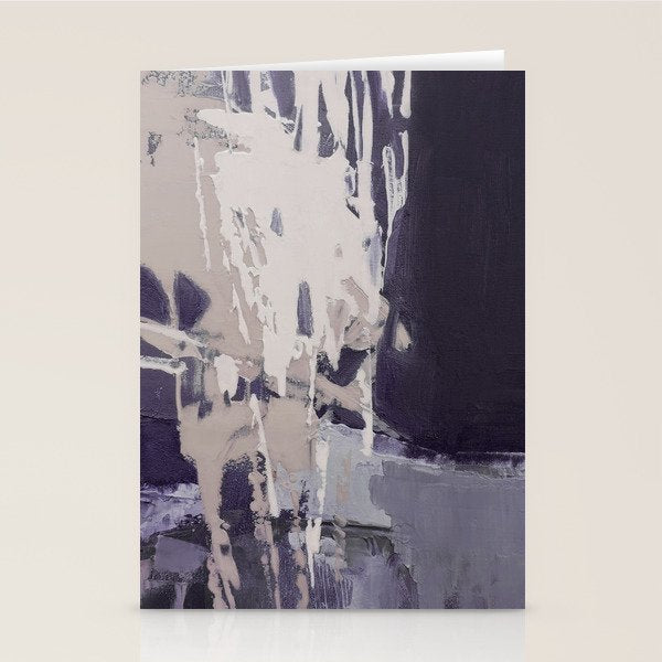 Moody Lilac Abstract  Purple and Beige Modern Painting Stationery Card Gallery Image 2