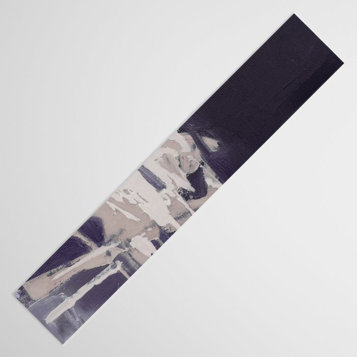 Moody Lilac Abstract  Purple and Beige Modern Painting Table Runner Gallery Image 3