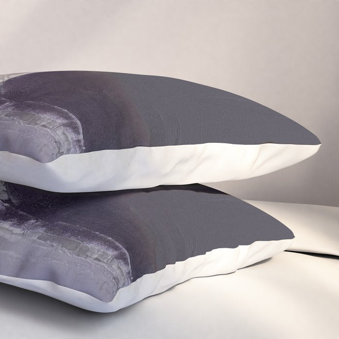 Moody Lilac Abstract  Purple and Beige Modern Painting Pillow Sham Gallery Image 3