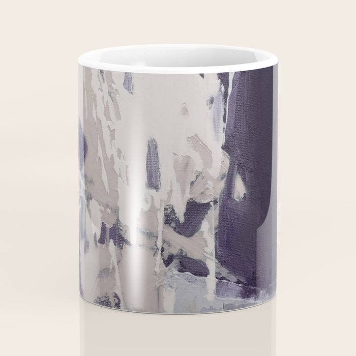 Moody Lilac Abstract  Purple and Beige Modern Painting Coffee Mug Gallery Image 4