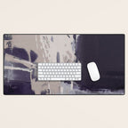 Moody Lilac Abstract  Purple and Beige Modern Painting Desk Mat Gallery Image 1