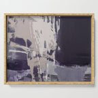 Moody Lilac Abstract  Purple and Beige Modern Painting Serving Tray Gallery Image 1