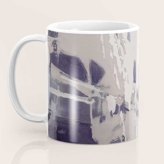 Moody Lilac Abstract  Purple and Beige Modern Painting Coffee Mug Gallery Image 3