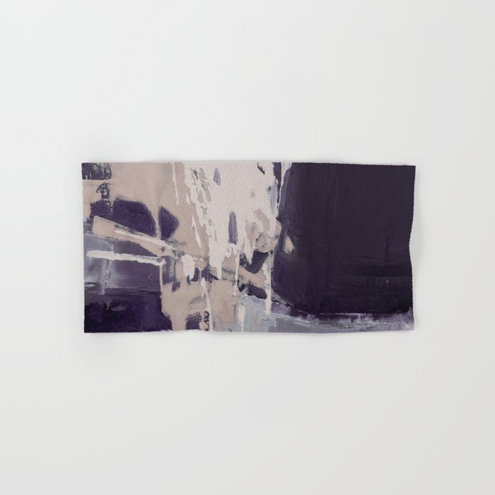 Moody Lilac Abstract  Purple and Beige Modern Painting Bath Towel Gallery Image 1