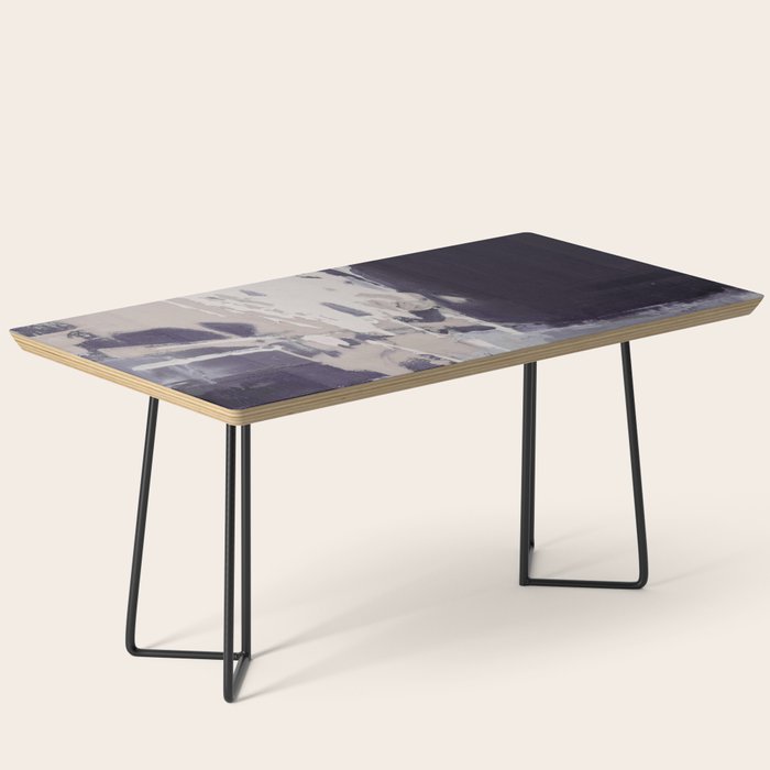 Moody Lilac Abstract  Purple and Beige Modern Painting Coffee Table Gallery Image 1