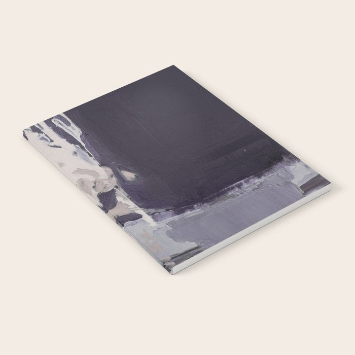 Moody Lilac Abstract  Purple and Beige Modern Painting Notebook Gallery Image 1