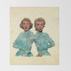 Two Different Faces... (Sisters) Throw Blanket Gallery Image 2
