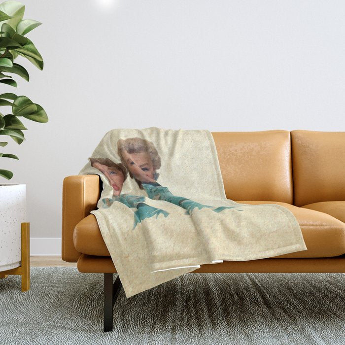 Two Different Faces... (Sisters) Throw Blanket Gallery Image 1