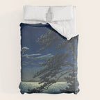 Kawase Hasui, Moonlight Over Ninomiya Beach - Vintage Japanese Woodblock Print Art Duvet Cover Gallery Image 6