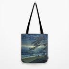 Kawase Hasui, Moonlight Over Ninomiya Beach - Vintage Japanese Woodblock Print Art Tote Bag Gallery Image 2
