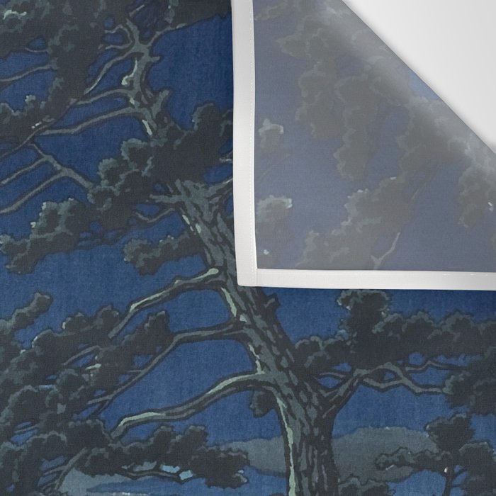 Kawase Hasui, Moonlight Over Ninomiya Beach - Vintage Japanese Woodblock Print Art Wall Tapestry Gallery Image 3