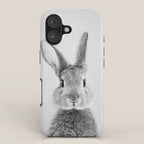Rabbit - Black & White iPhone Case Gallery Image 1