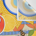 Eclectic Boho Summer Poster ,Good Vibes, Citrus, Sea Life Wall Tapestry Gallery Image 3