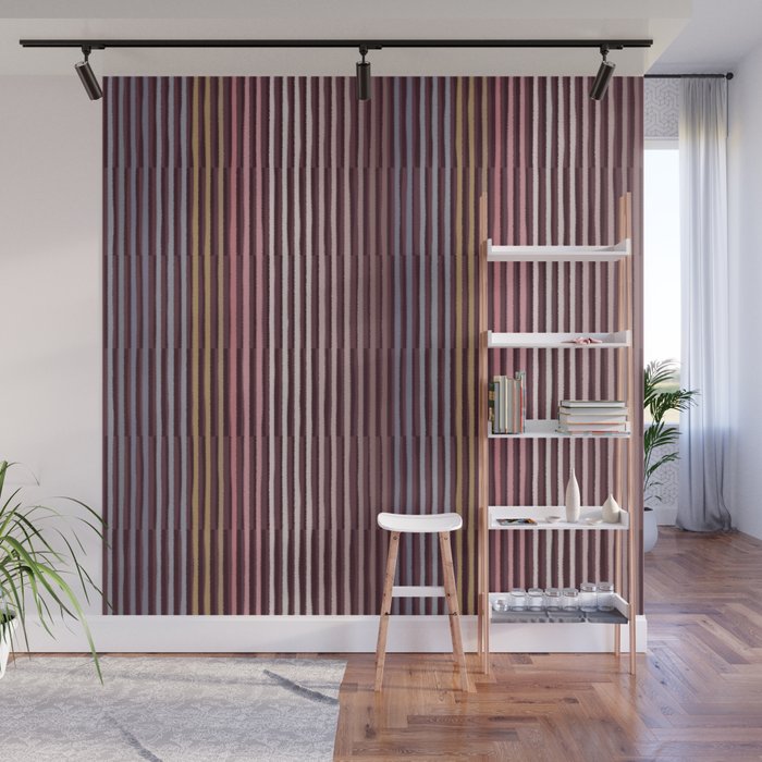 Painted Stripes Shadow Wall Mural Gallery Image 1