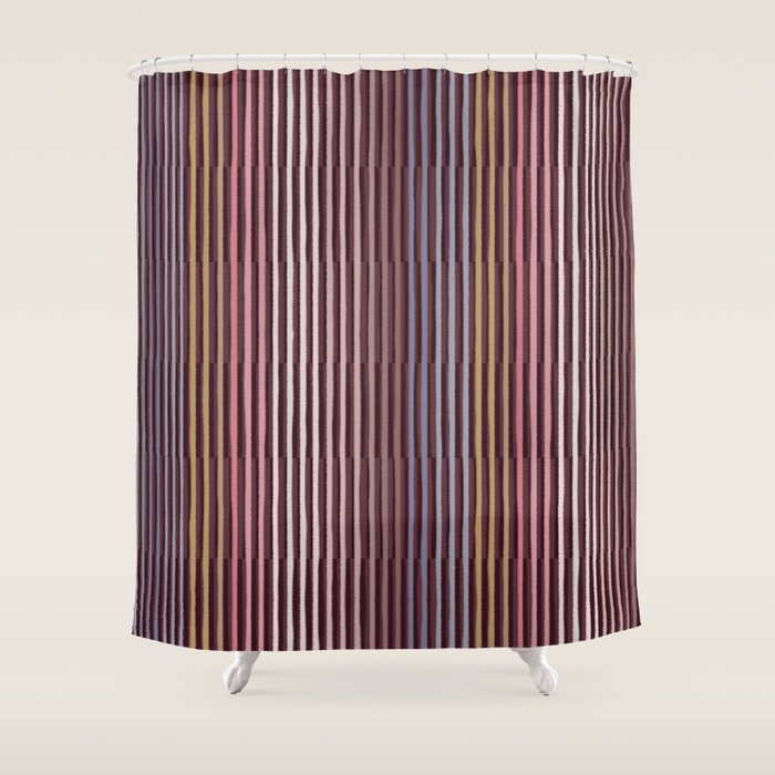 Painted Stripes Shadow Shower Curtain Gallery Image 1