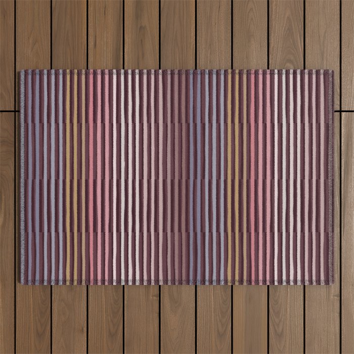 Painted Stripes Shadow Outdoor Rug Gallery Image 1