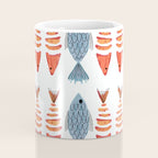 Silver Blue Orange Red Nautical Watercolor Fish Coastal Mediterranean Beach House Coffee Mug Gallery Image 4