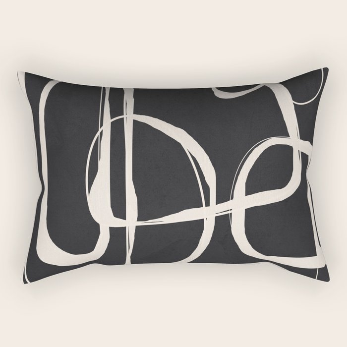 Modern Minimalist One Line Art 1 Rectangular Pillow Gallery Image 1