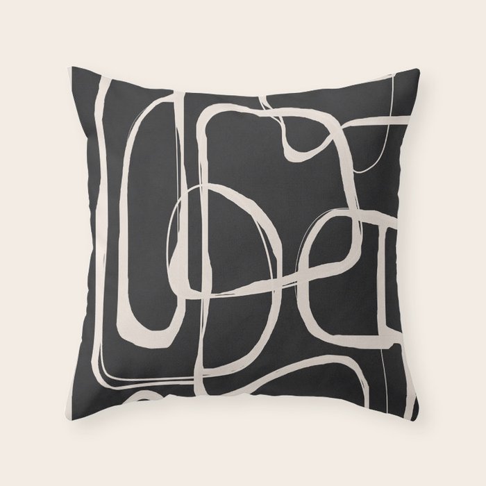 Modern Minimalist One Line Art 1 Throw Pillow Gallery Image 6