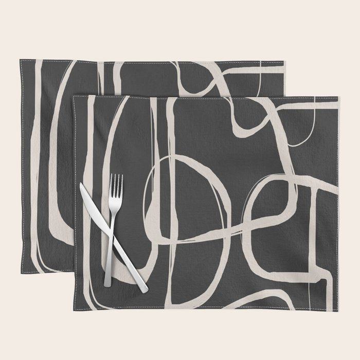Modern Minimalist One Line Art 1 Placemat Gallery Image 1